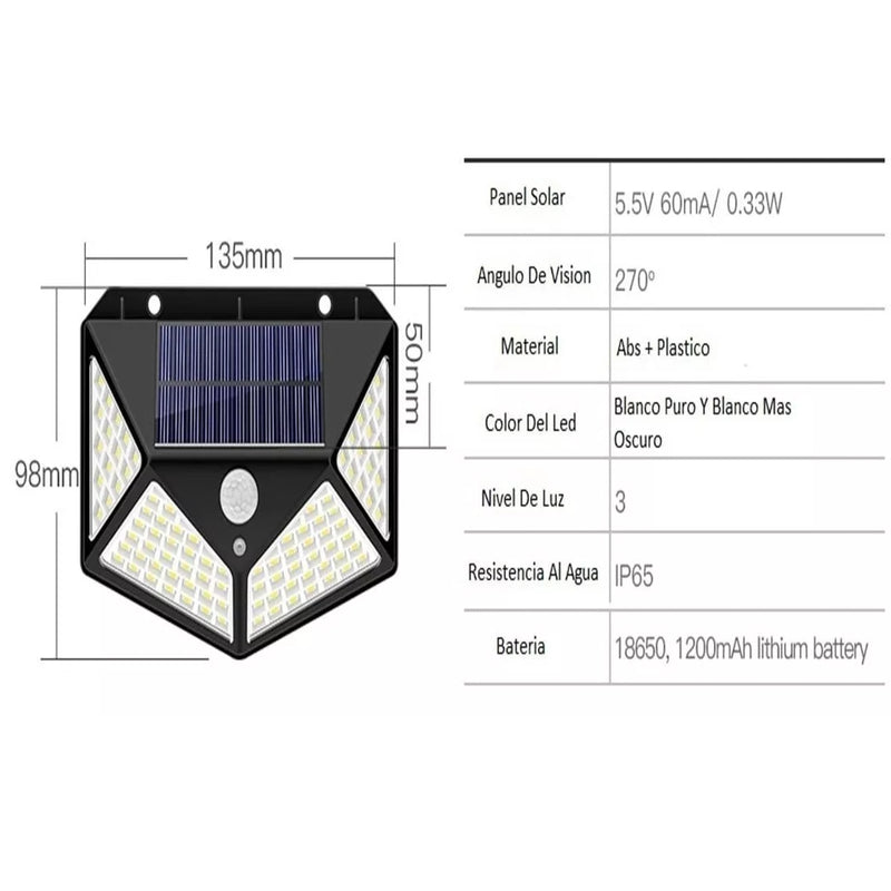 Lampara de Panel Solar Para Exteriores - EcoLuz Solar